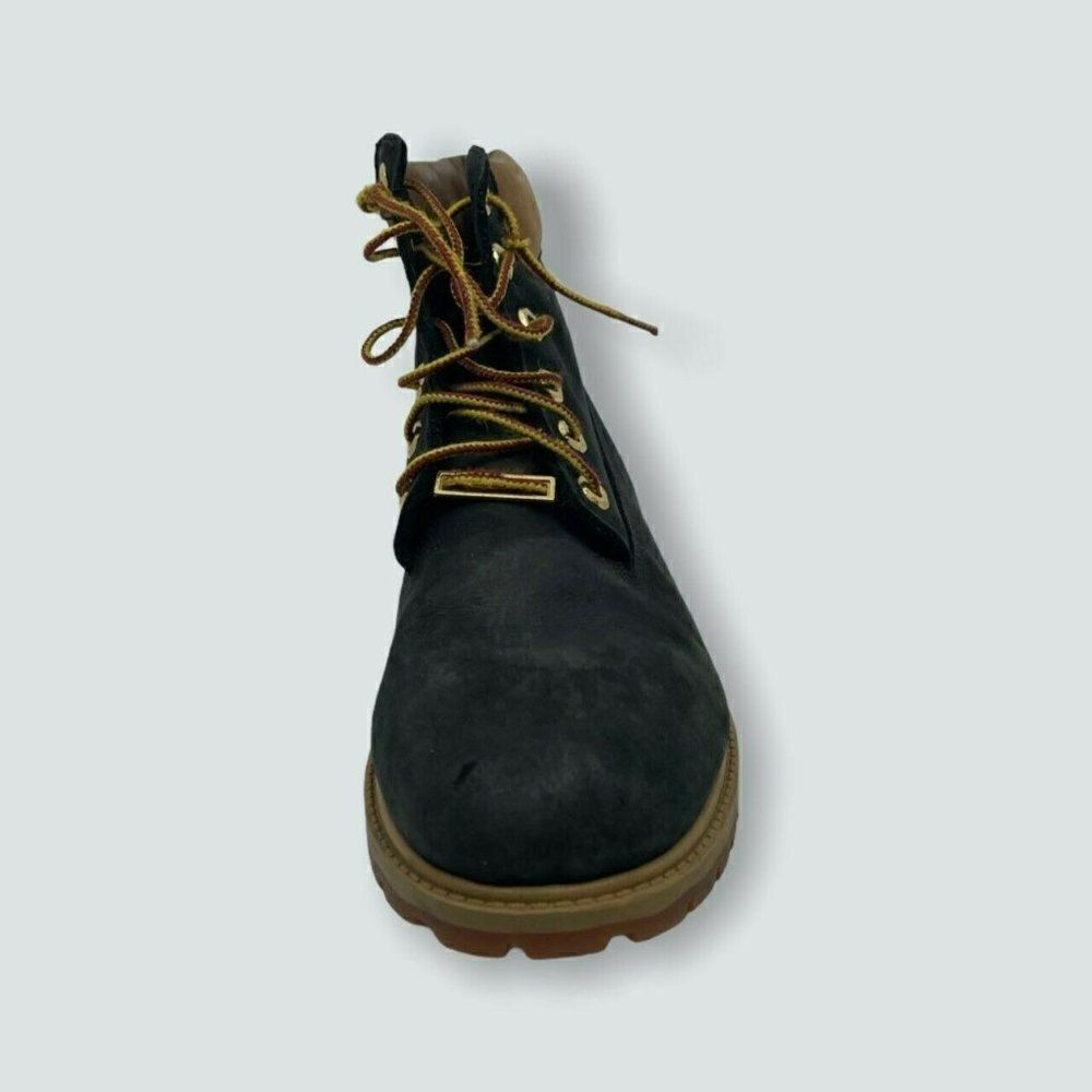 Timberland 6-Inch Premium Boots Mens Navy Blue Tan Good Waterproof Nubuck - Picture 3 of 14